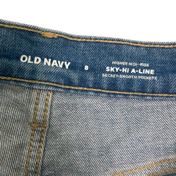 Old Navy sky high A-line denim shorts with smoothing pockets size 8 - Picture 5 of 6